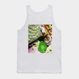 Emerald Green Artichoke Anemone on Coral Reef Wall Tank Top